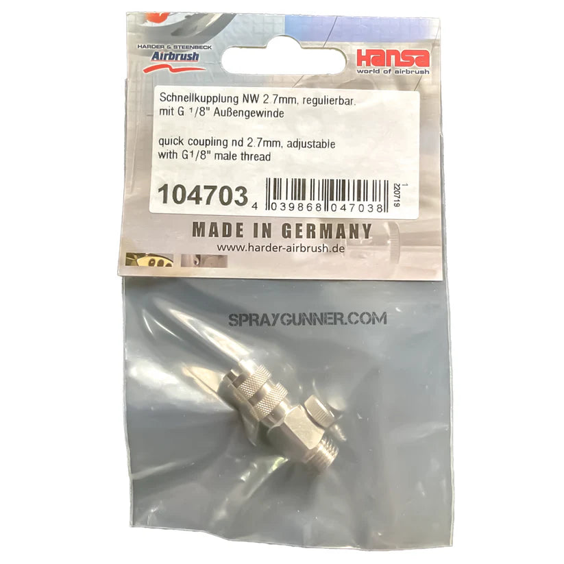 104703 - Quick Coupling ND 2.7mm, Adjustable, with G1/8" Male