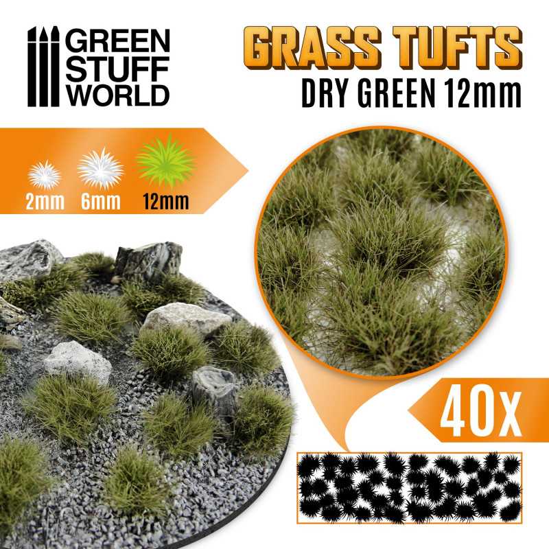 10664 - Grass TUFTS 12mm XL - DRY GREEN