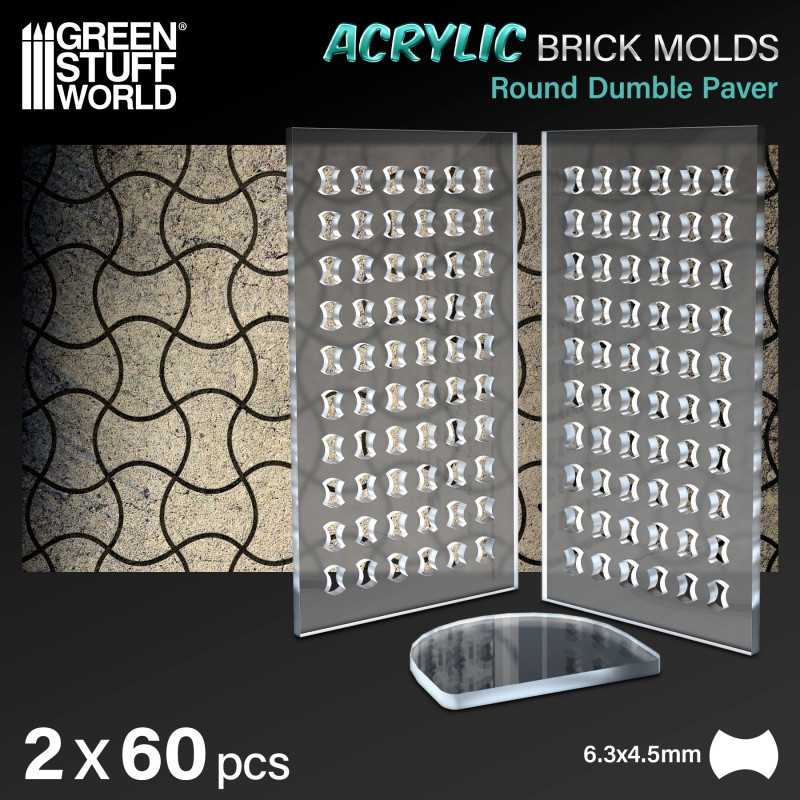 12563 - Acrylic Molds - Round Dumble Paver (Pack of 2)