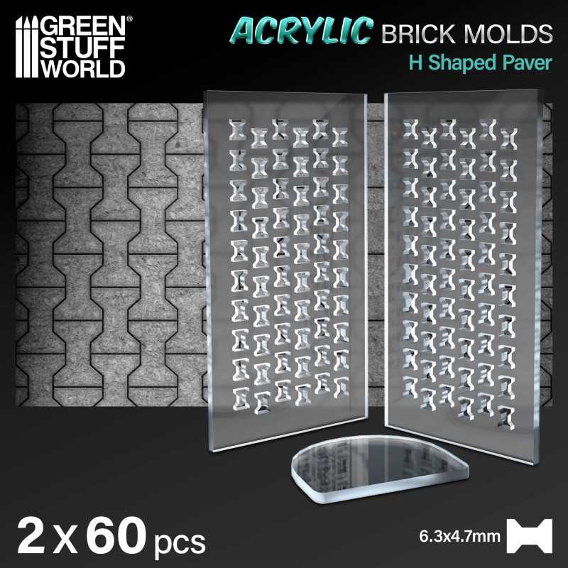 12564 - Acrylic Molds - H Shaped Paver (Pack of 2)