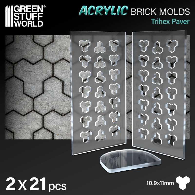 12565 - Acrylic Molds - Trihex Paver (Pack of 2)