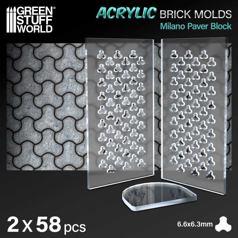 12566 - Acrylic Molds - Milano Paver Block (Pack of 2)
