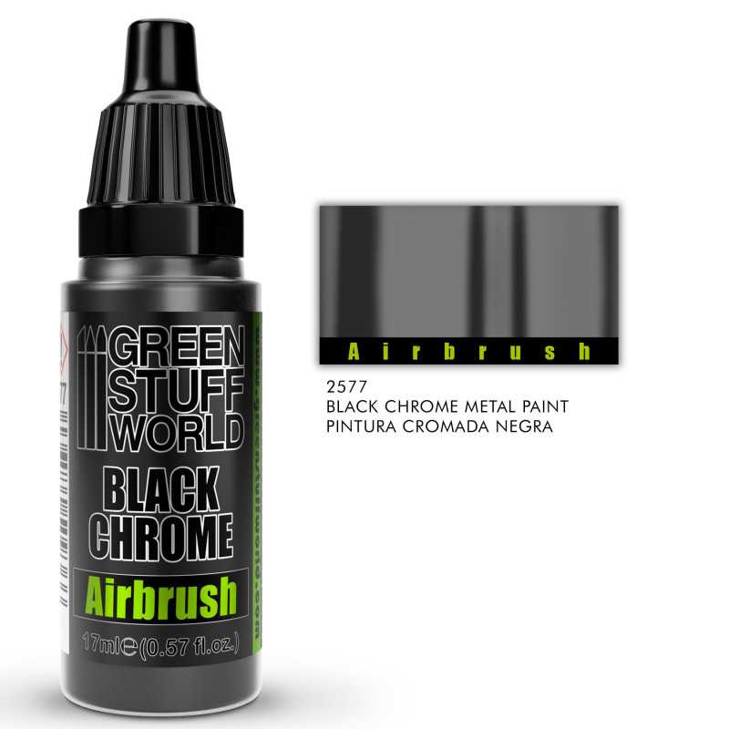 2577 - Black Chrome Paint - Airbrush - 17ml