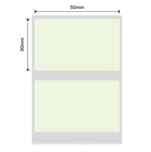Thermal Labels compatible with B21 - B1 - B3S Label Machine - 50 x 30mm - 230 Labels per roll - SOLID GREEN