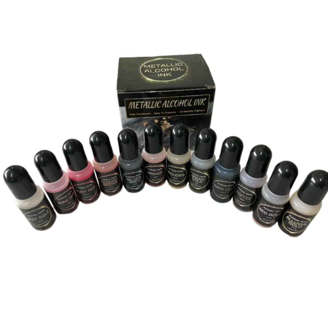 Metallic Alcohol Ink - 10 ml (Set of 12)