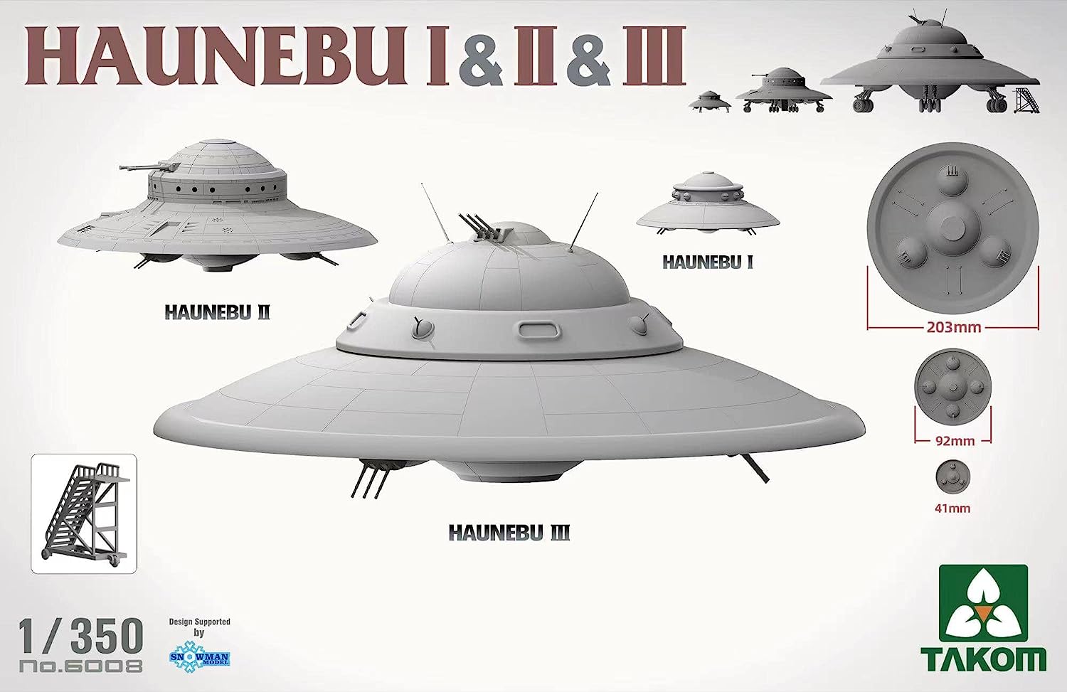 TAK6008 - Takom 1/350 - HAUNEBU I & II & III (3 kits)