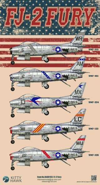 KH80155 - 1/48 North American FJ - 2 "Fury" Jet Fighter w/Resin Figures
