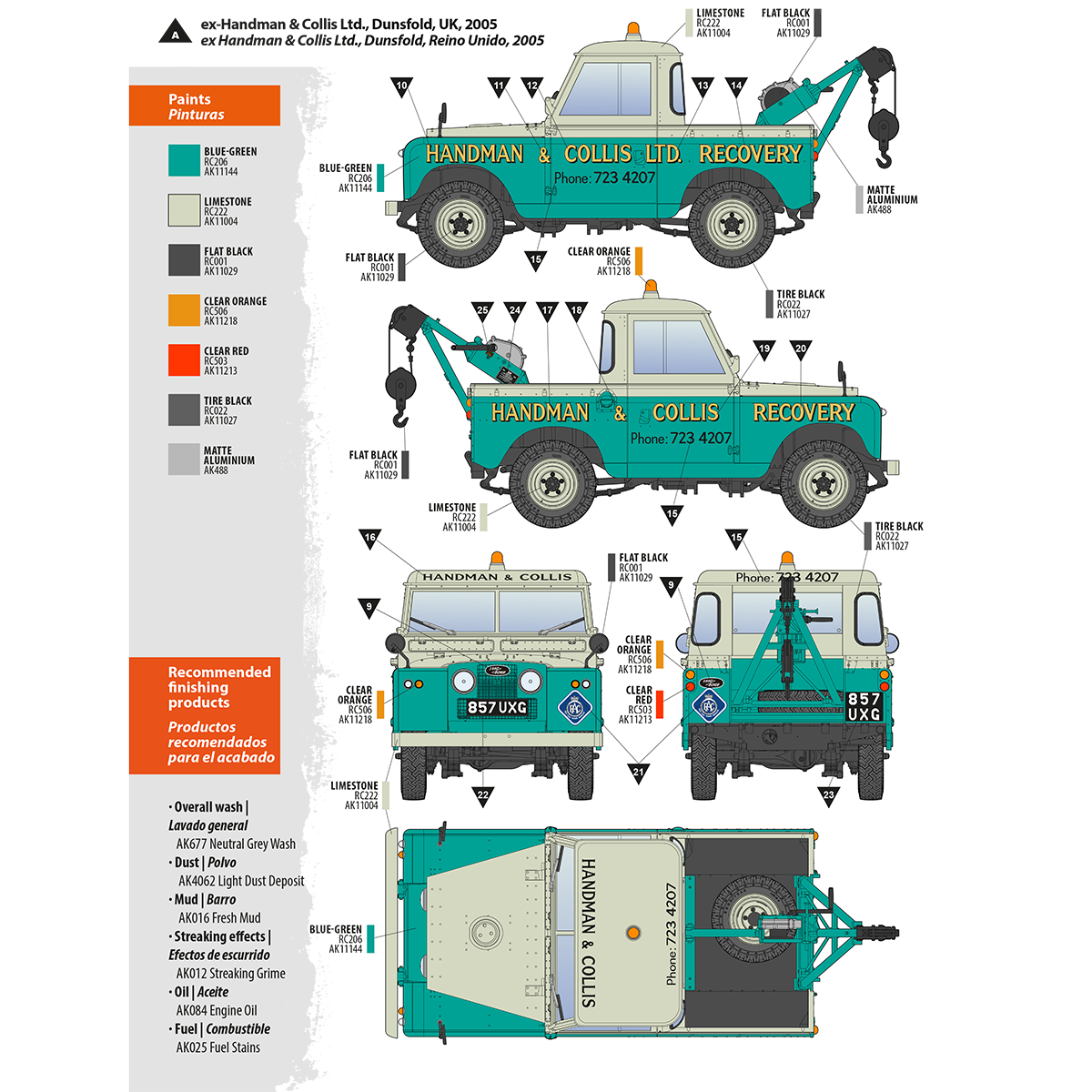 AK35014 - 1/35 -LAND ROVER 88 SERIES IIA CRANE-TOW TRUCK
