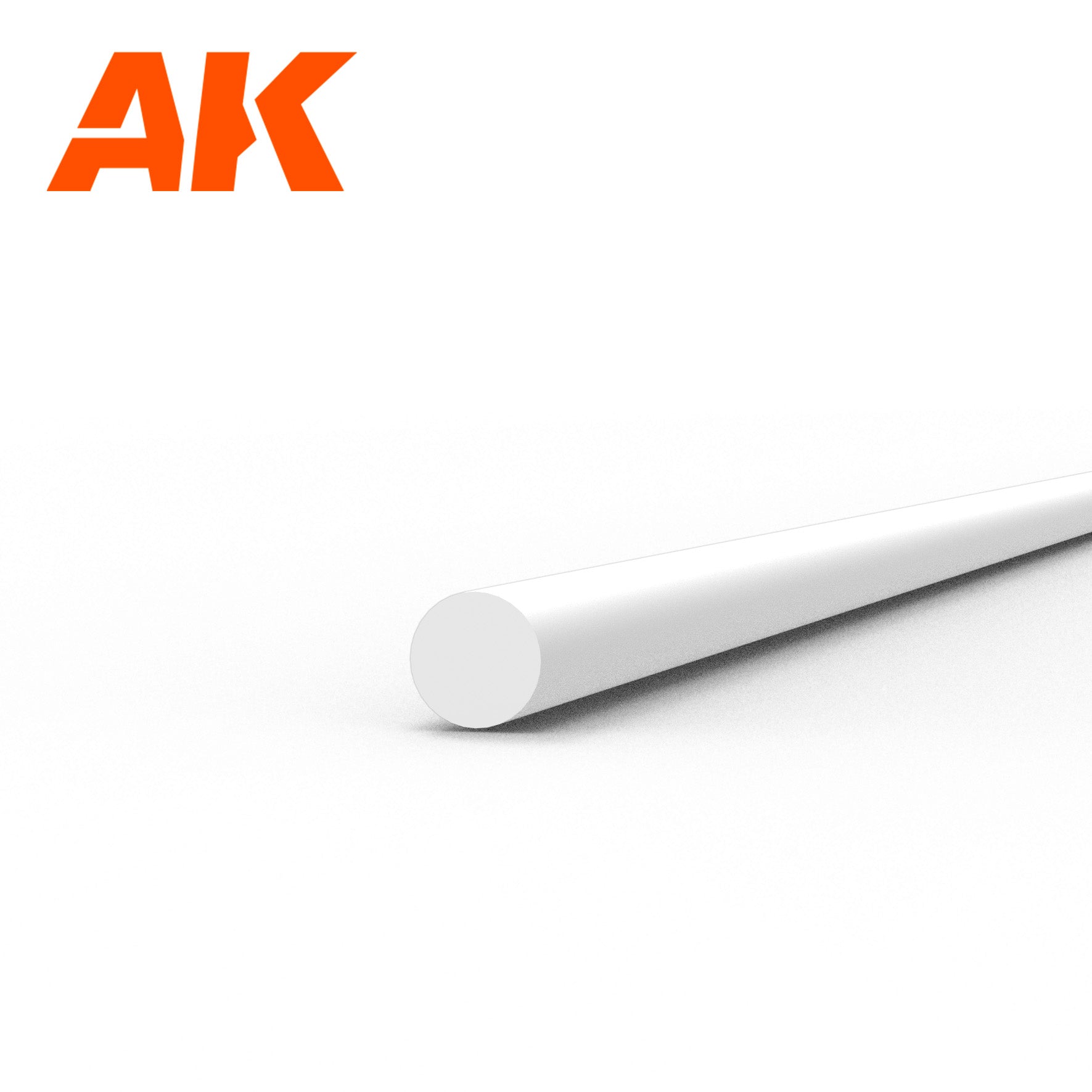 AK6538 - Rod 1.00 diameter x 350mm - Styrene Strip (10 units)