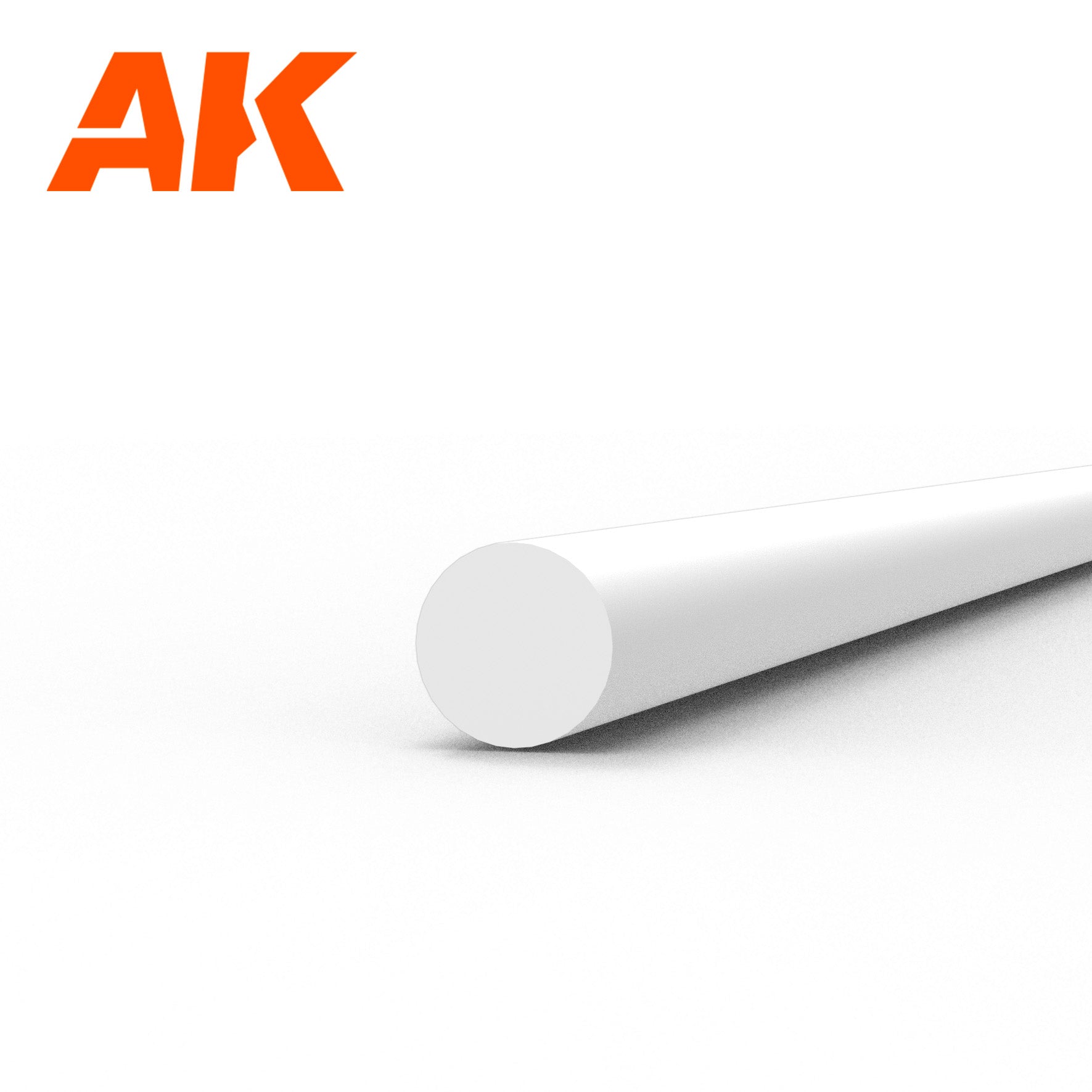 AK6539 - Rod 1.50 diameter x 350mm - Styrene Strip (8 units)