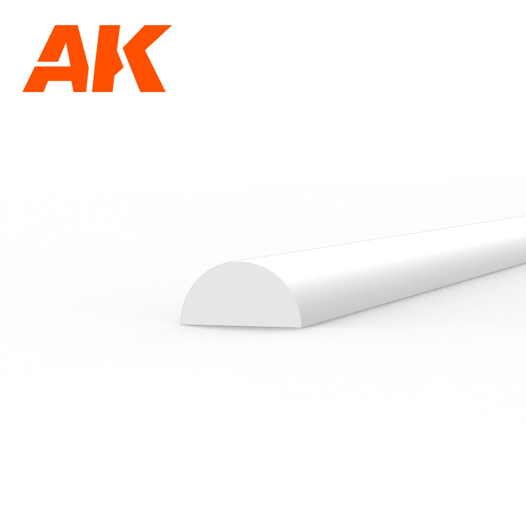 AK6552 - Half Cane - Styrene Strip - 2.00 x 350mm - (4 units)