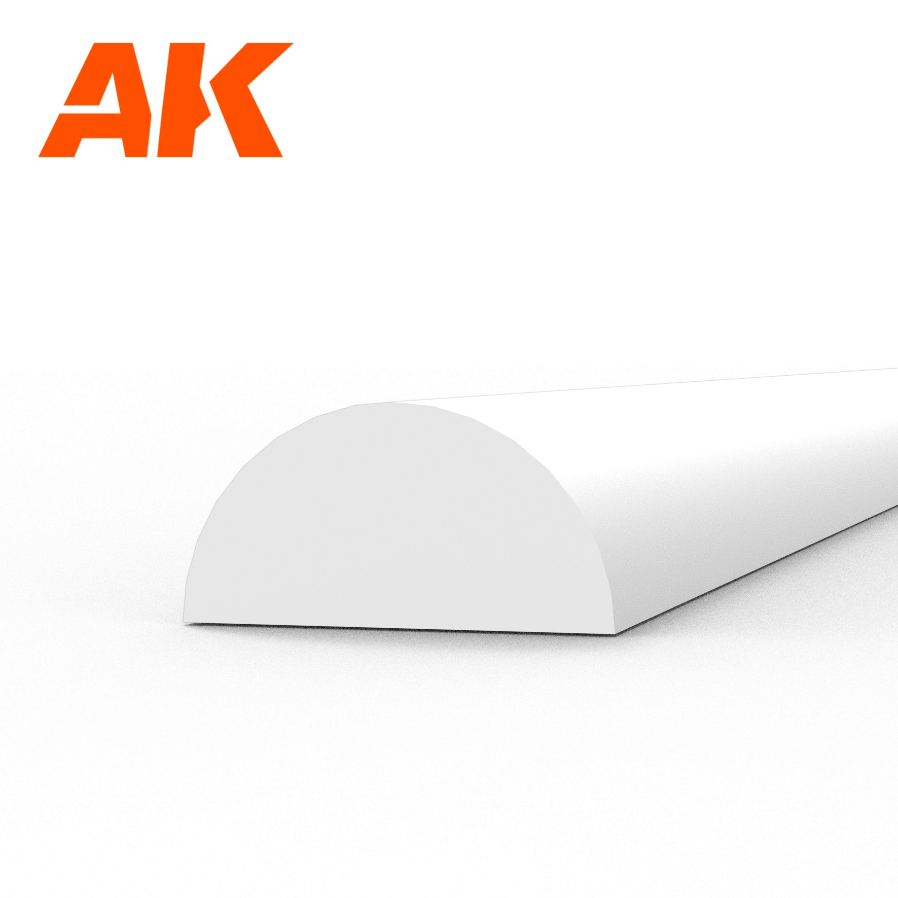 AK6554 - Half Cane - Styrene Strip - 4.00 x 350mm - (3 units)