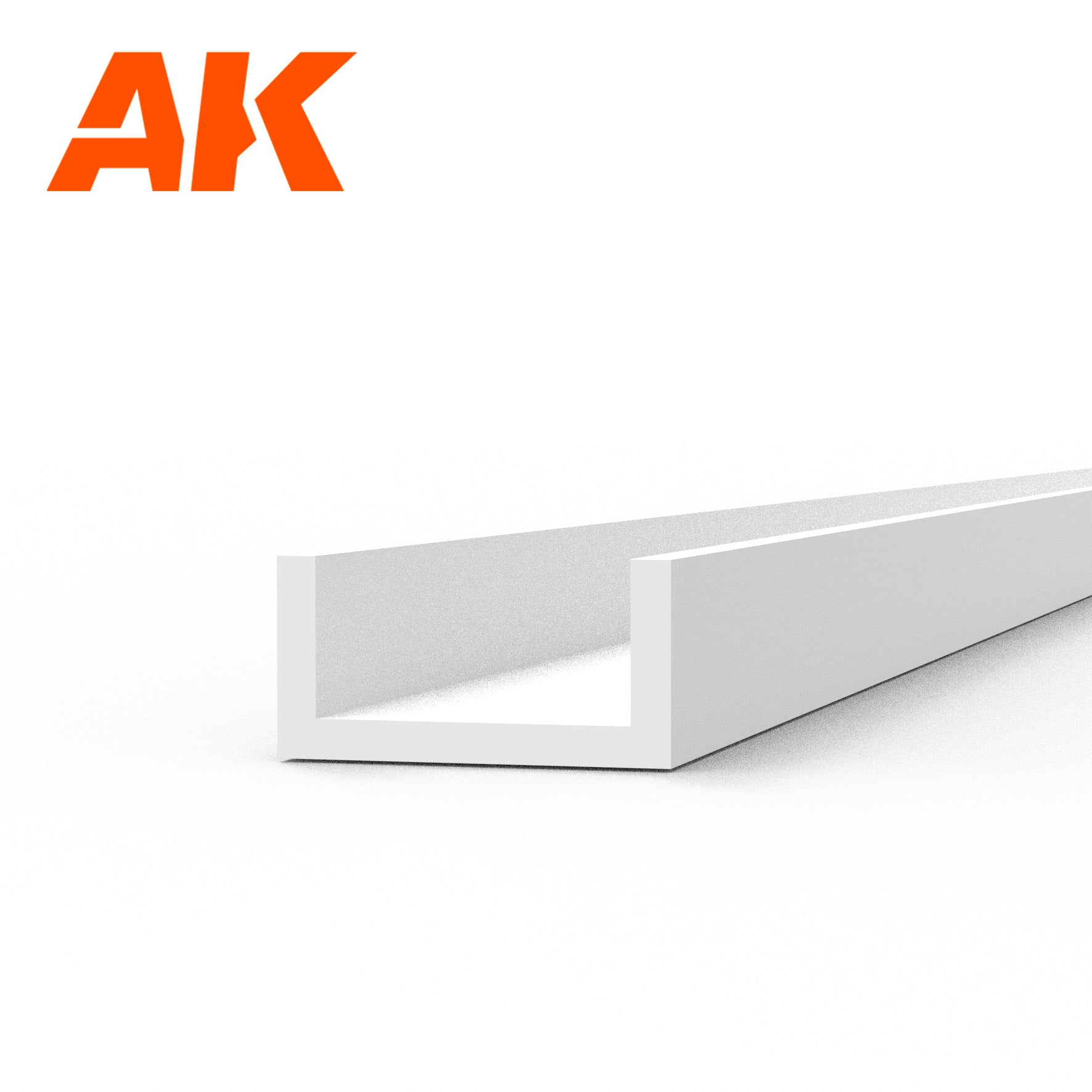 AK6555 - U Channel - Styrene Strip - 3.0 width x 350mm - (4 units)