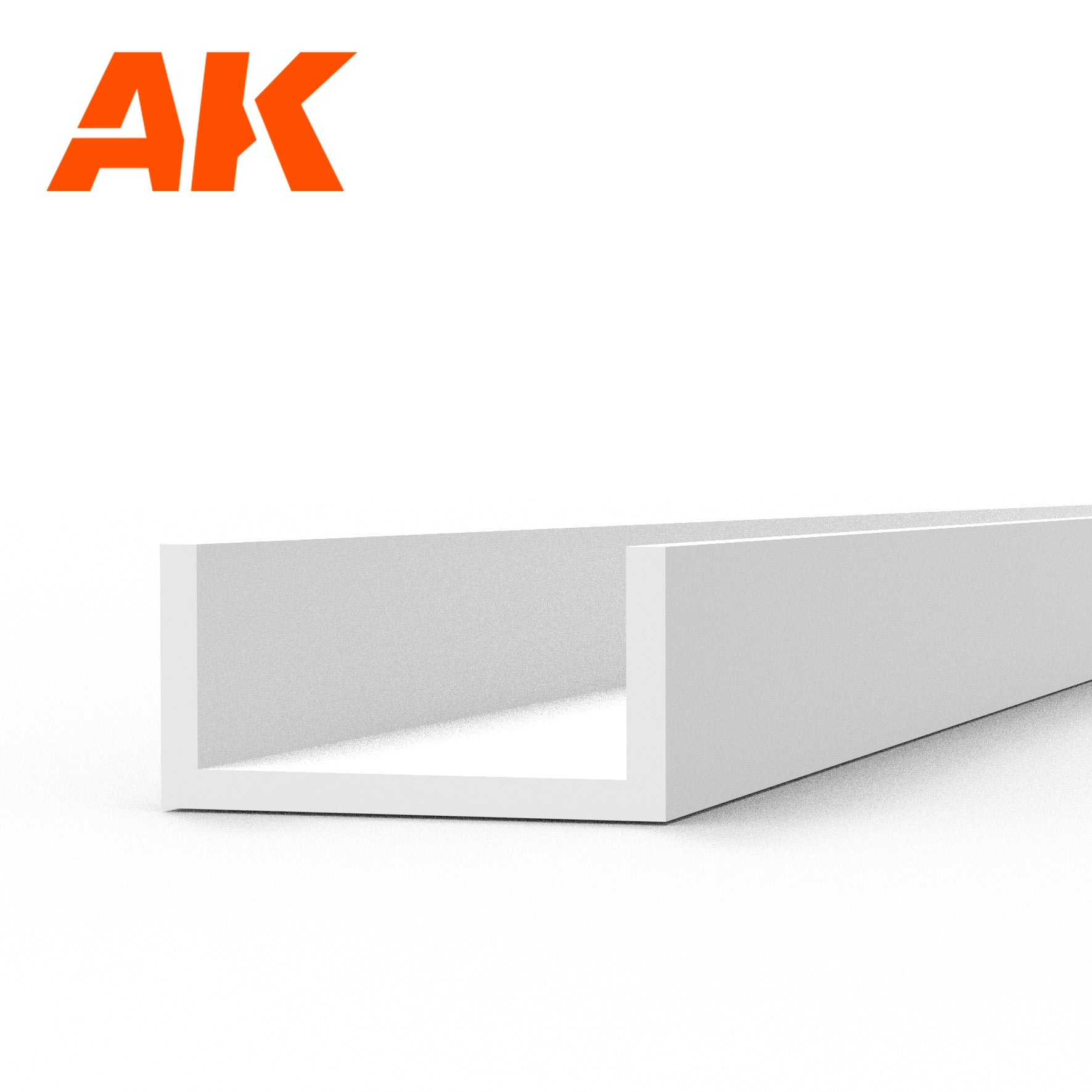 AK6556 - U Channel - Styrene Strip - 4.0 width x 350mm - (3 units)