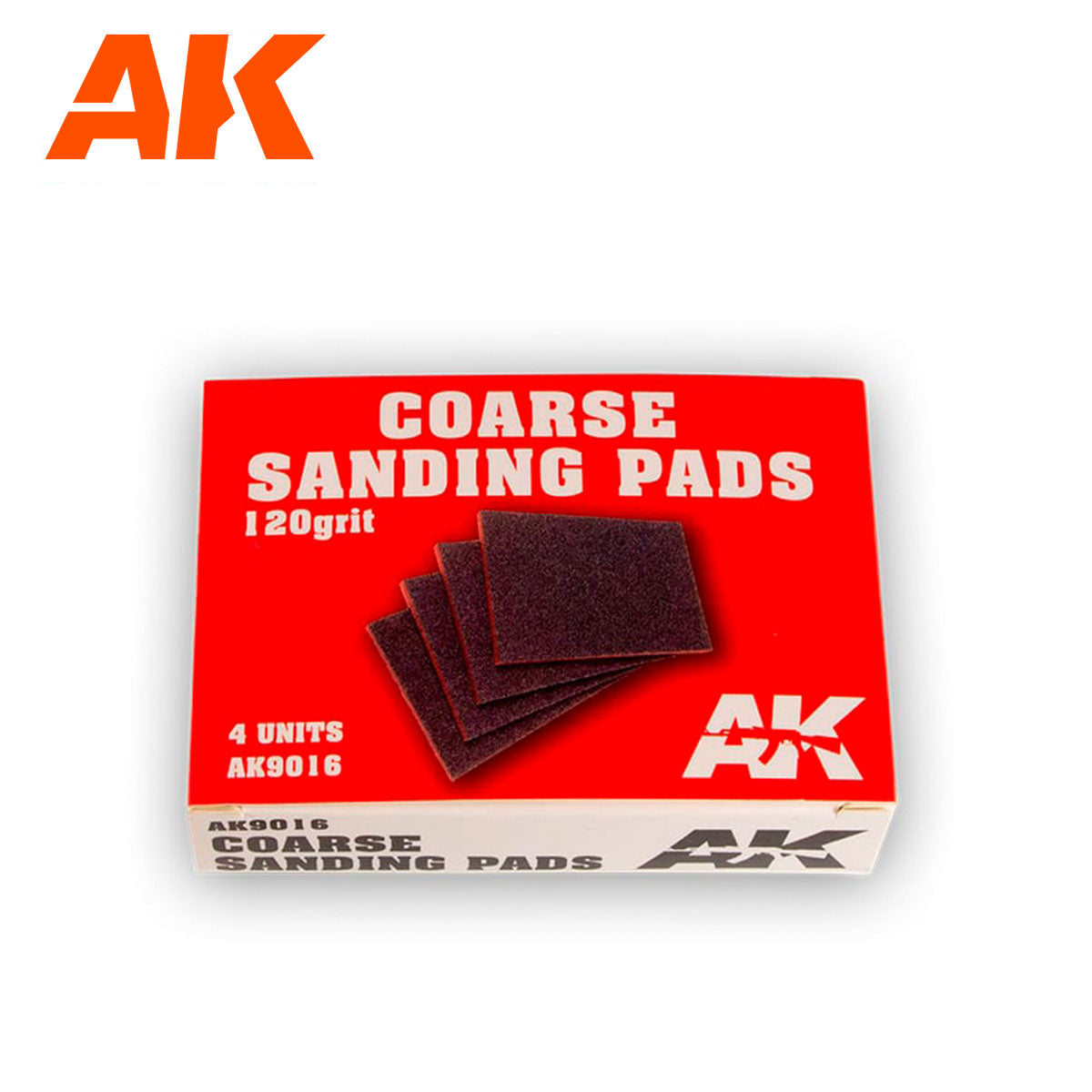AK9016 - Coarse Sanding Pads - 120 grit (4 in a pack) Red Box