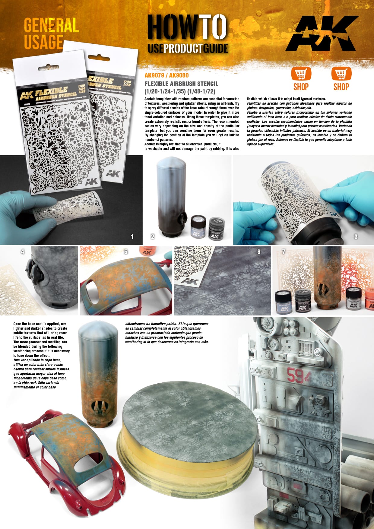AK9080 - Flexible Airbrush Stencil (1/48-1/72)