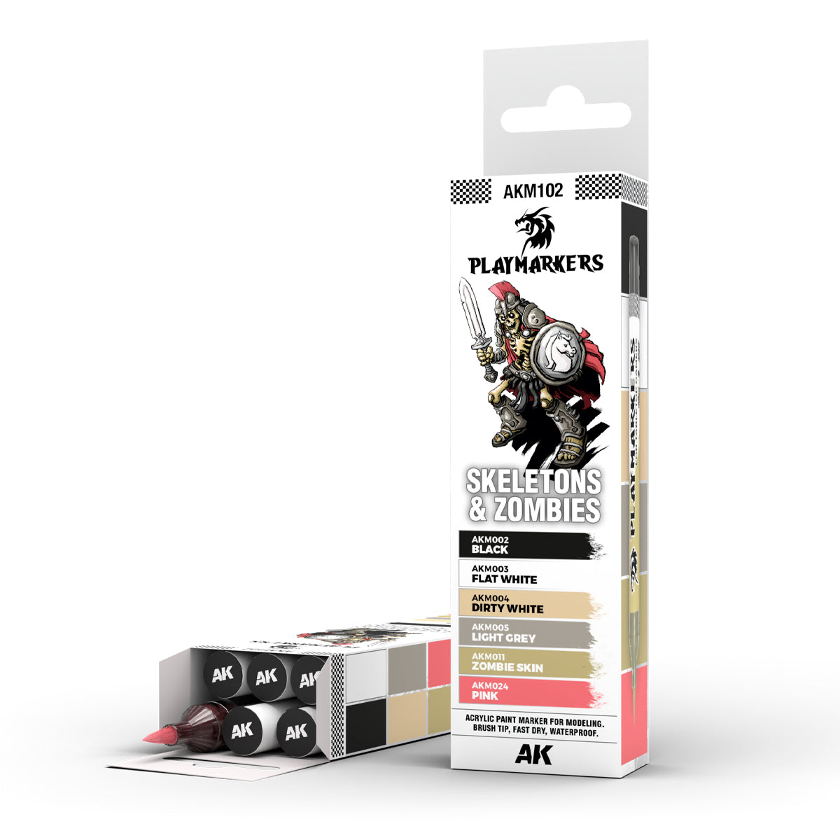AKM102 - PLAY MARKERS SET - SKELETONS & ZOMBIES - SET OF 6