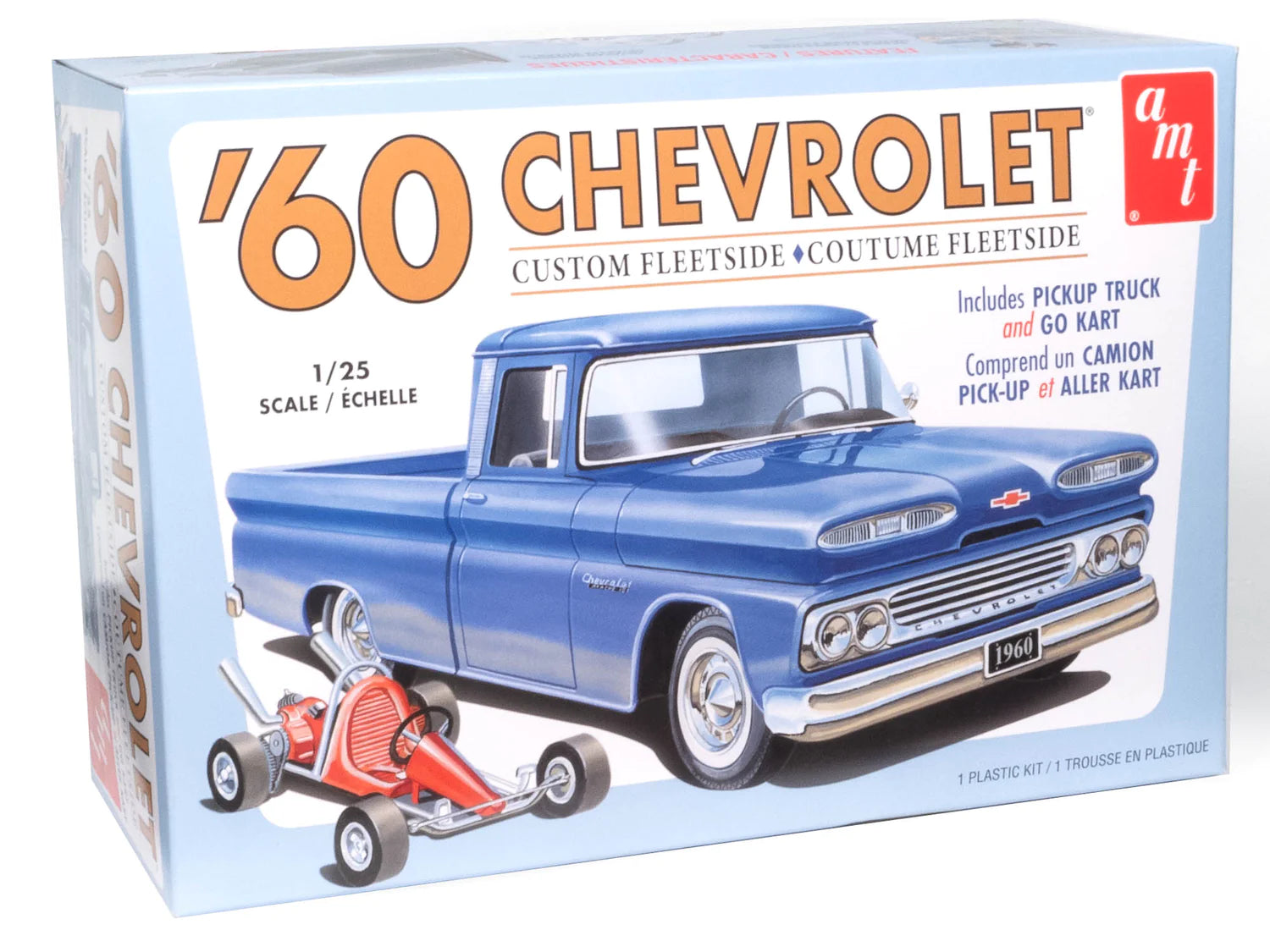 AMT1063M - 1:25 1960 - Chevy Custom Fleetside Pick up w/Go Kart 2T