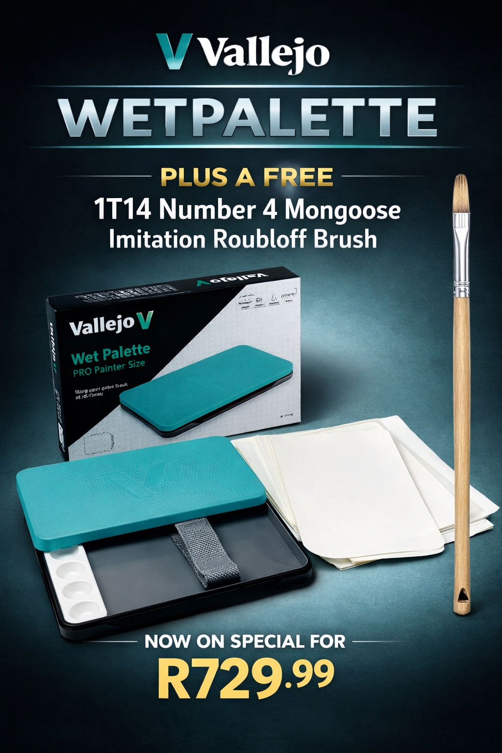 Wet Palette Special - B90001 - Wet Palette Vallejo and a FREE! 1T14 - Mongoose Imitation