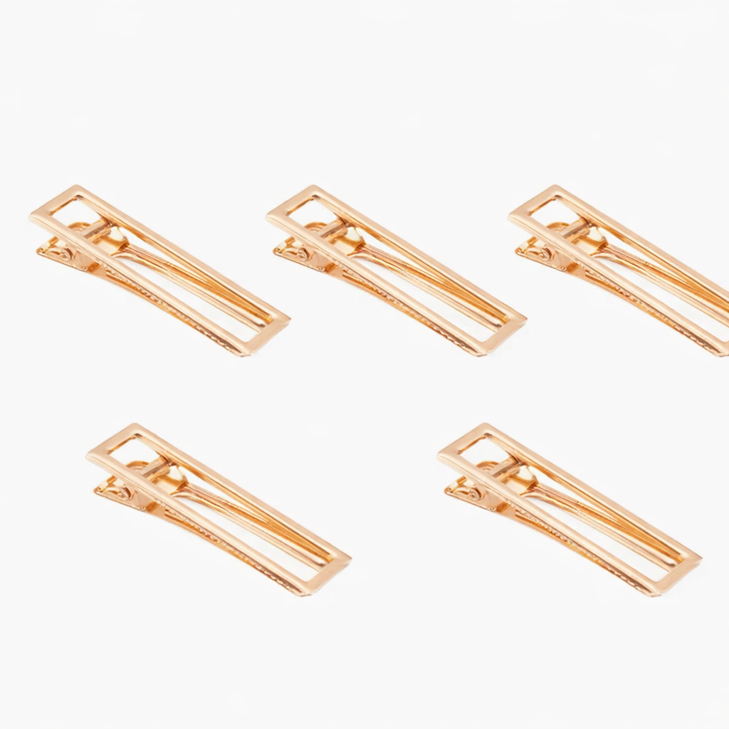 Iron Rectangular Alligator Hair Clip (Pack of 5)