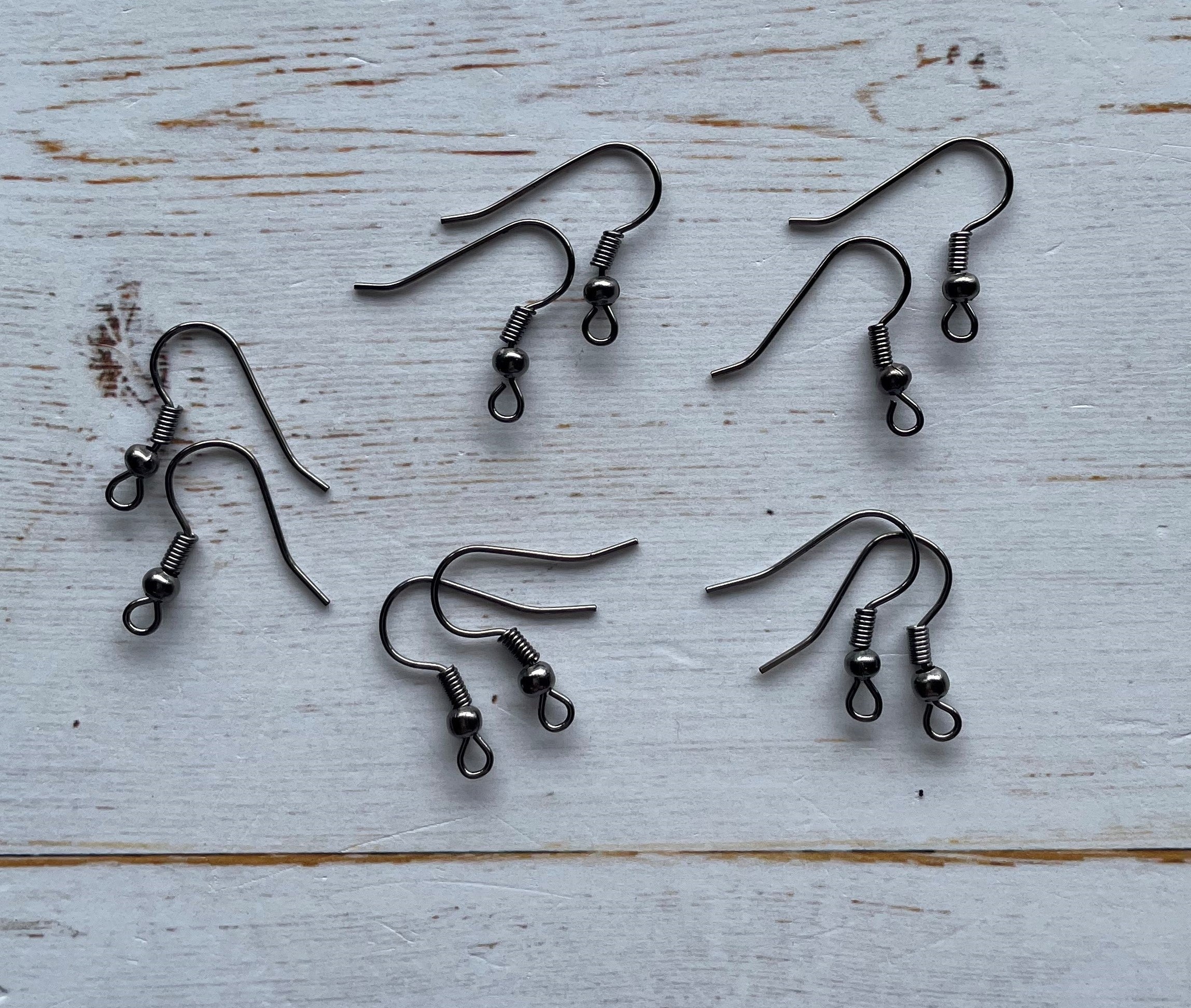 Gunmetal Earring Hooks with Ball (5 Pairs)