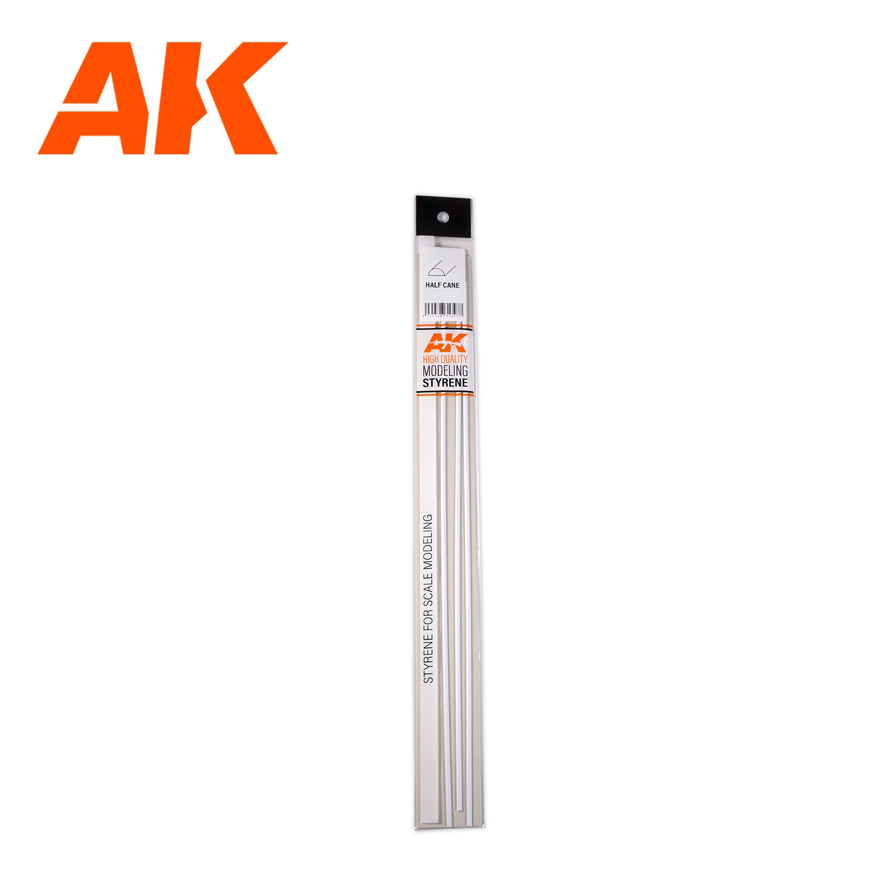 AK6552 - Half Cane - Styrene Strip - 2.00 x 350mm - (4 units)