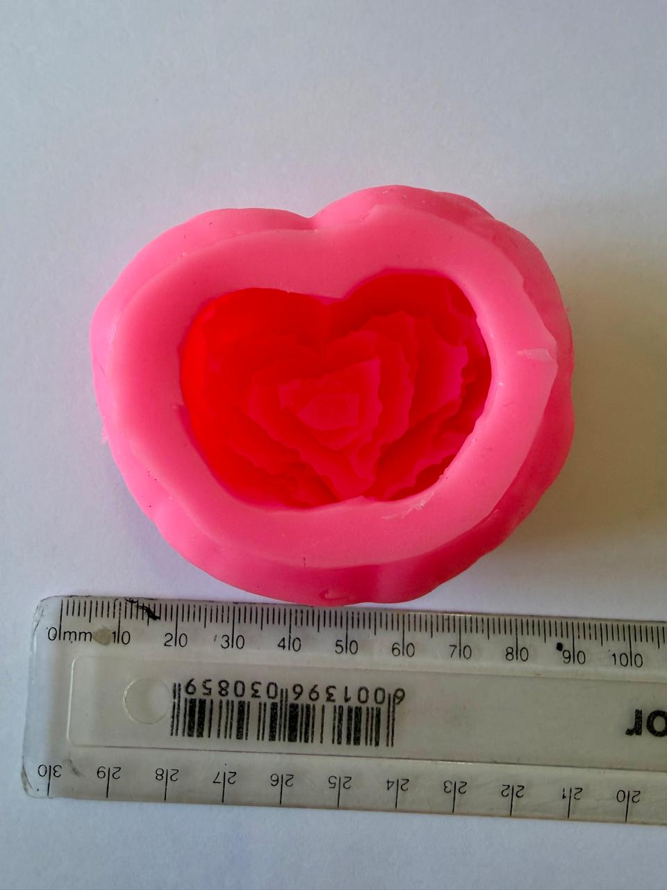 C089 - Peony Heart Rose Silicone Mould - 7.5cm x 6cm