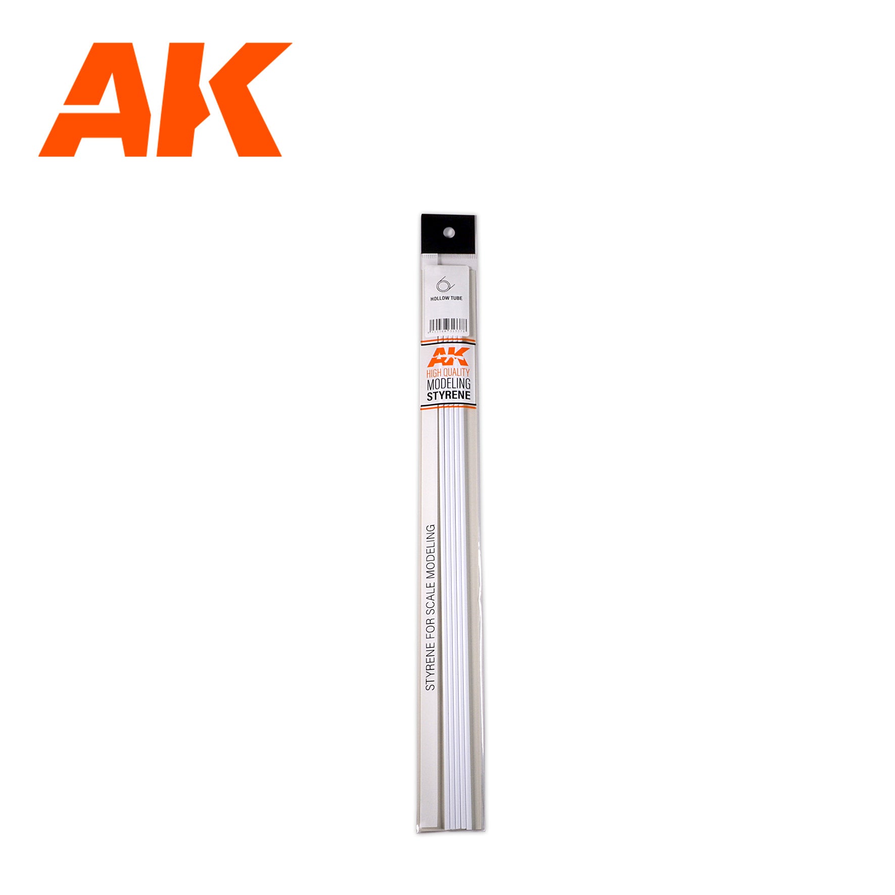 AK6546 - Hollow Tube - Styrene Strip - 6.00D x 350mm (W.T. 0,7MM) (3 units)
