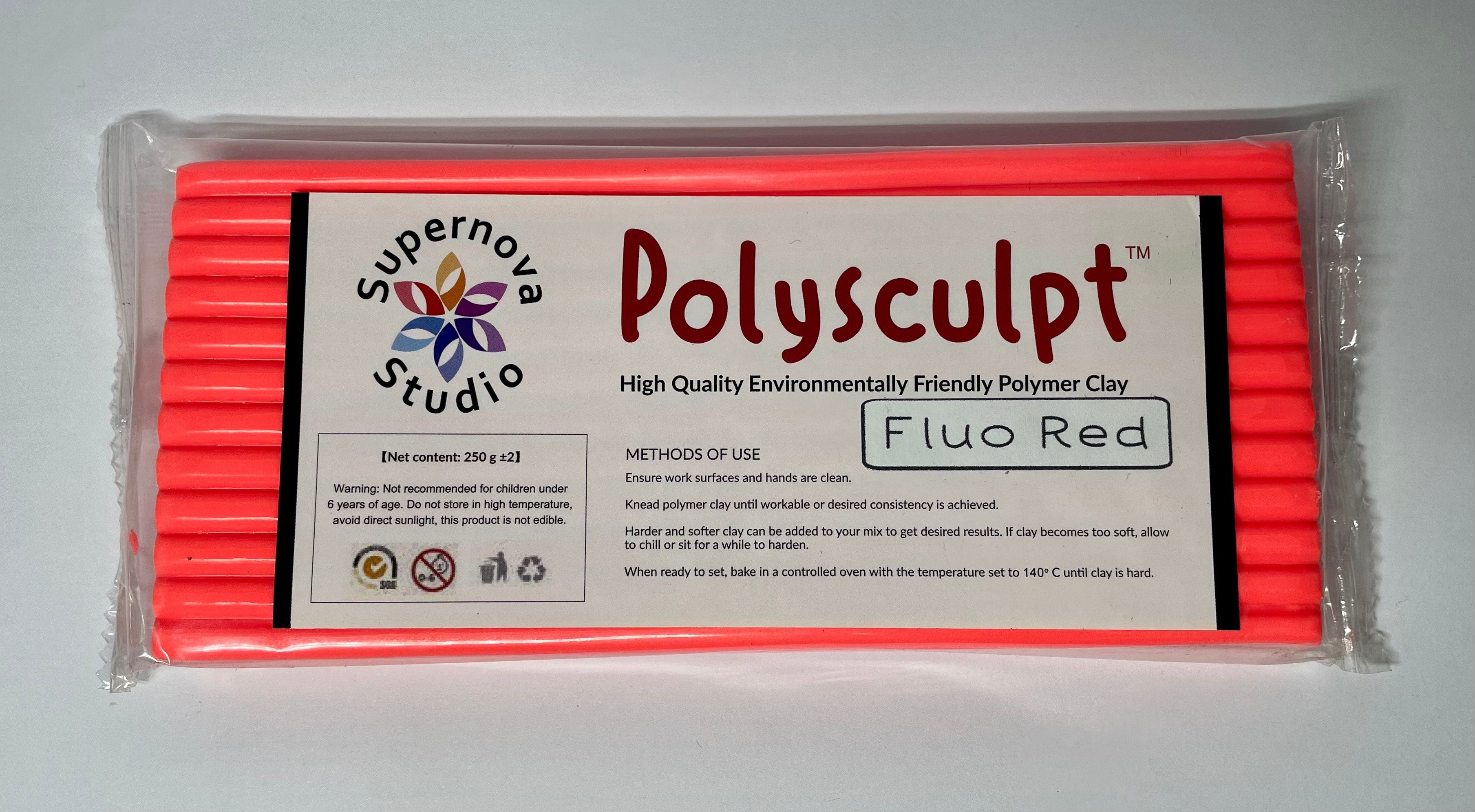 Fluo Red Polysculpt ™ Polymer Clay - 250g