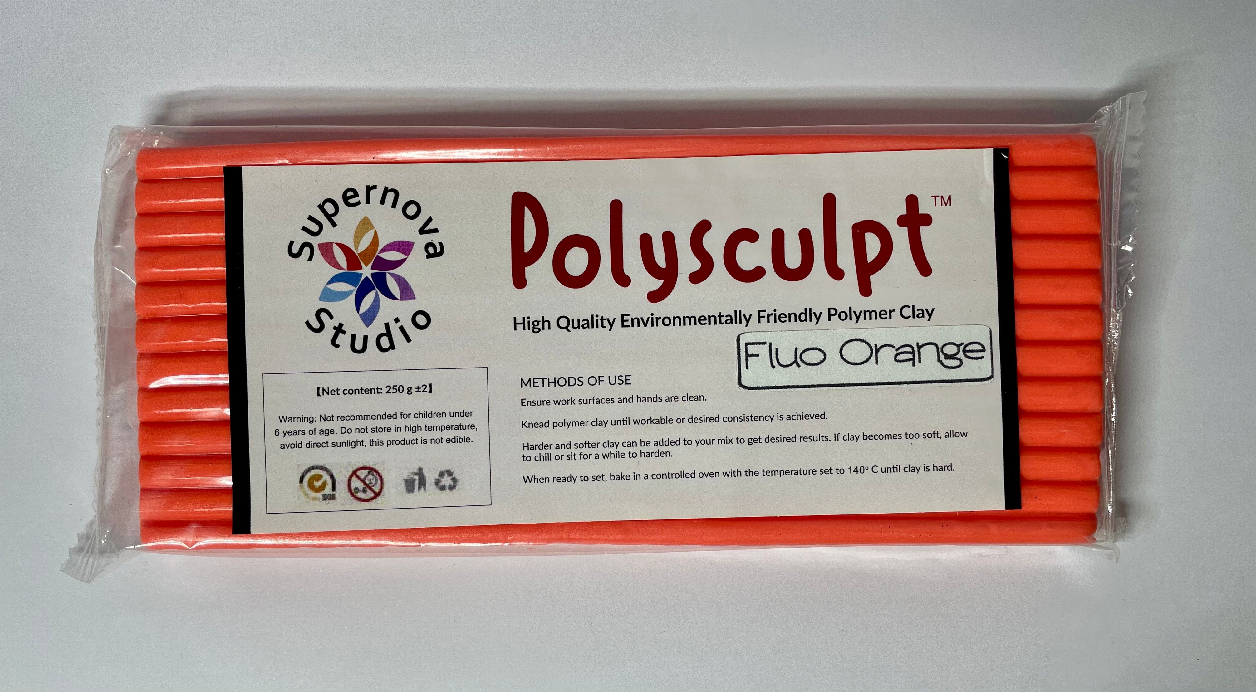 Fluo Orange Polysculpt™ Polymer Clay - 250g