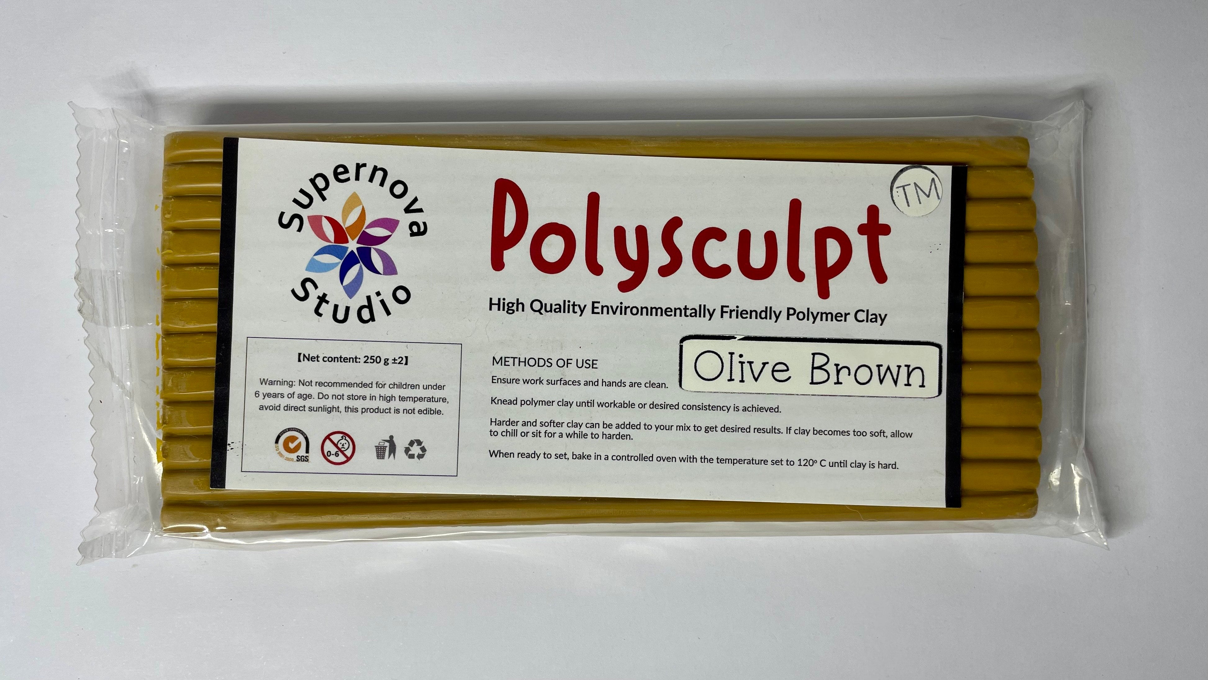 Olive Brown Polysculpt™ Polymer Clay - 250g