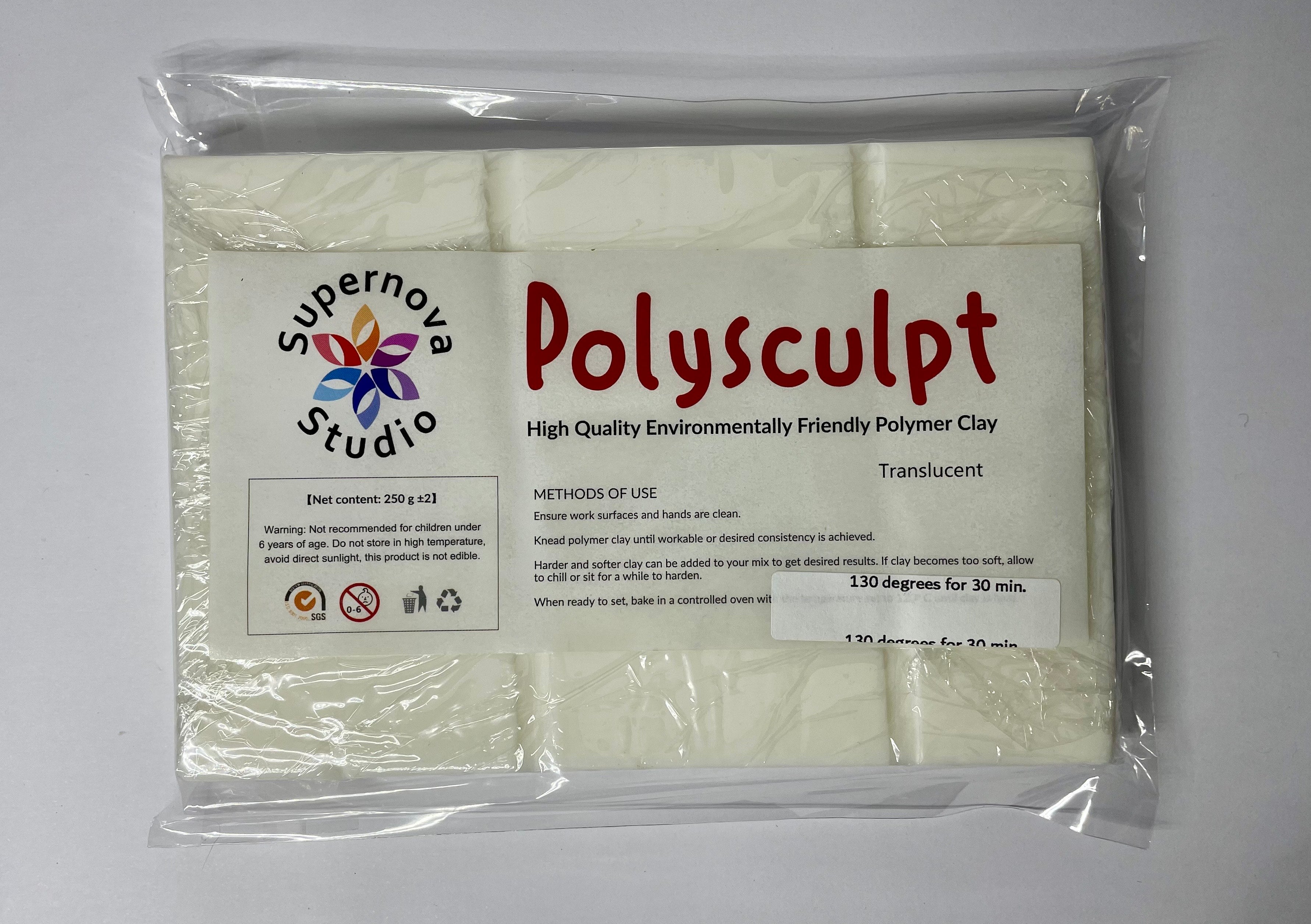Translucent Polysculpt ™ Polymer Clay - 250g (BAKES LIKE RUBBER !!)