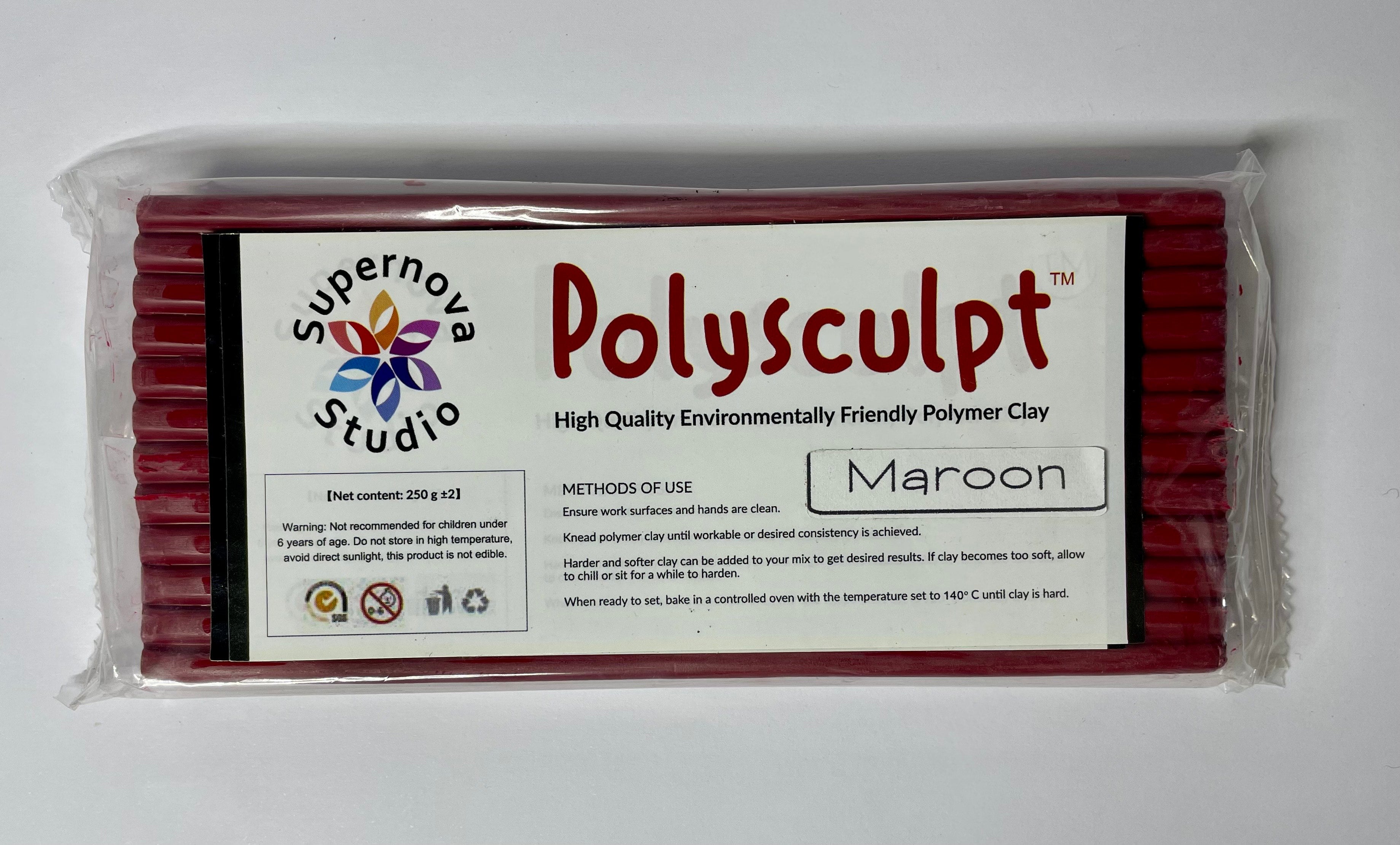 Maroon Polysculpt Polymer Clay - 250g