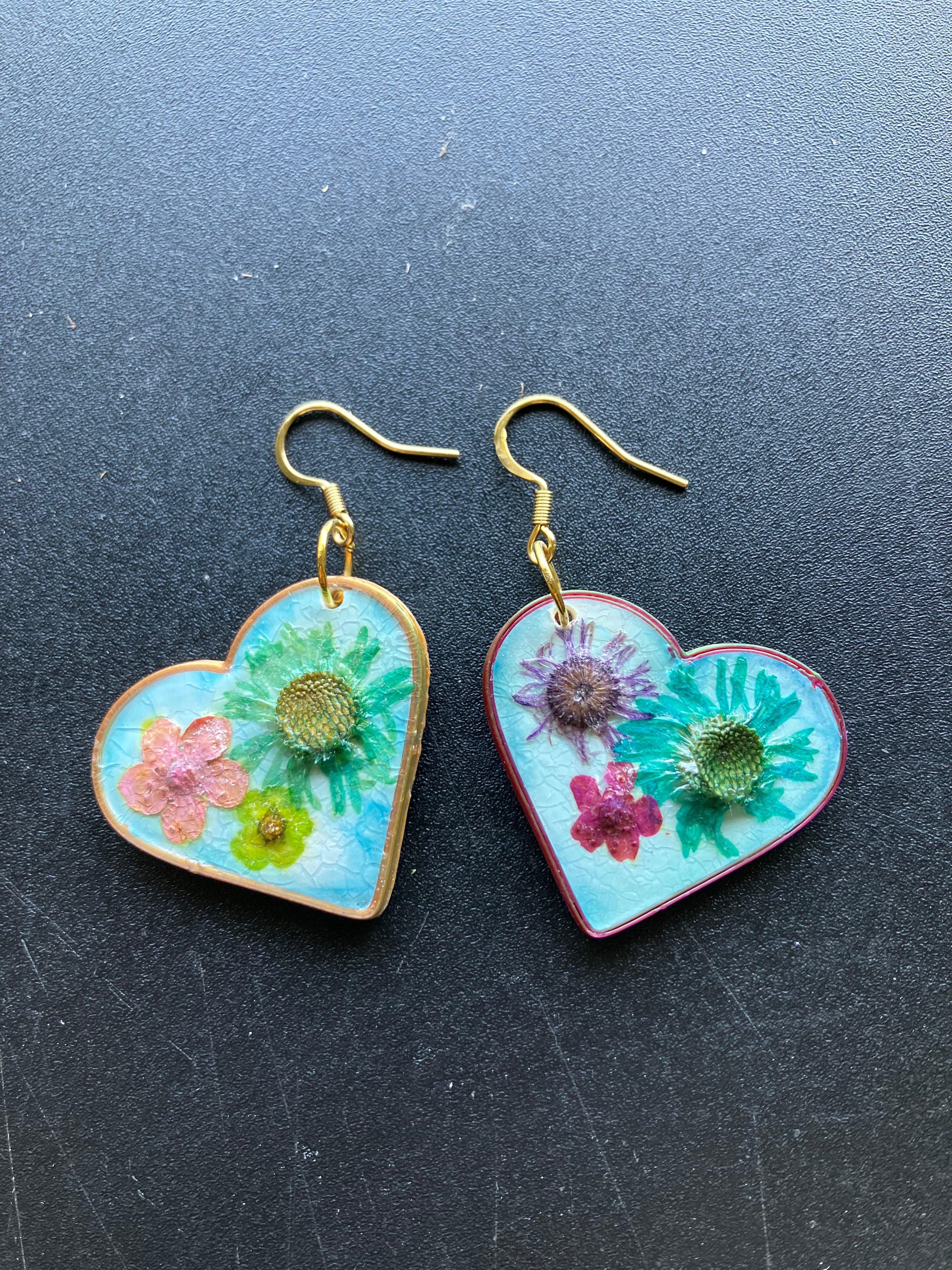 3D Gizmo's - Colorshift - Purple - Blue - Gold (5 x Heart Bezel)