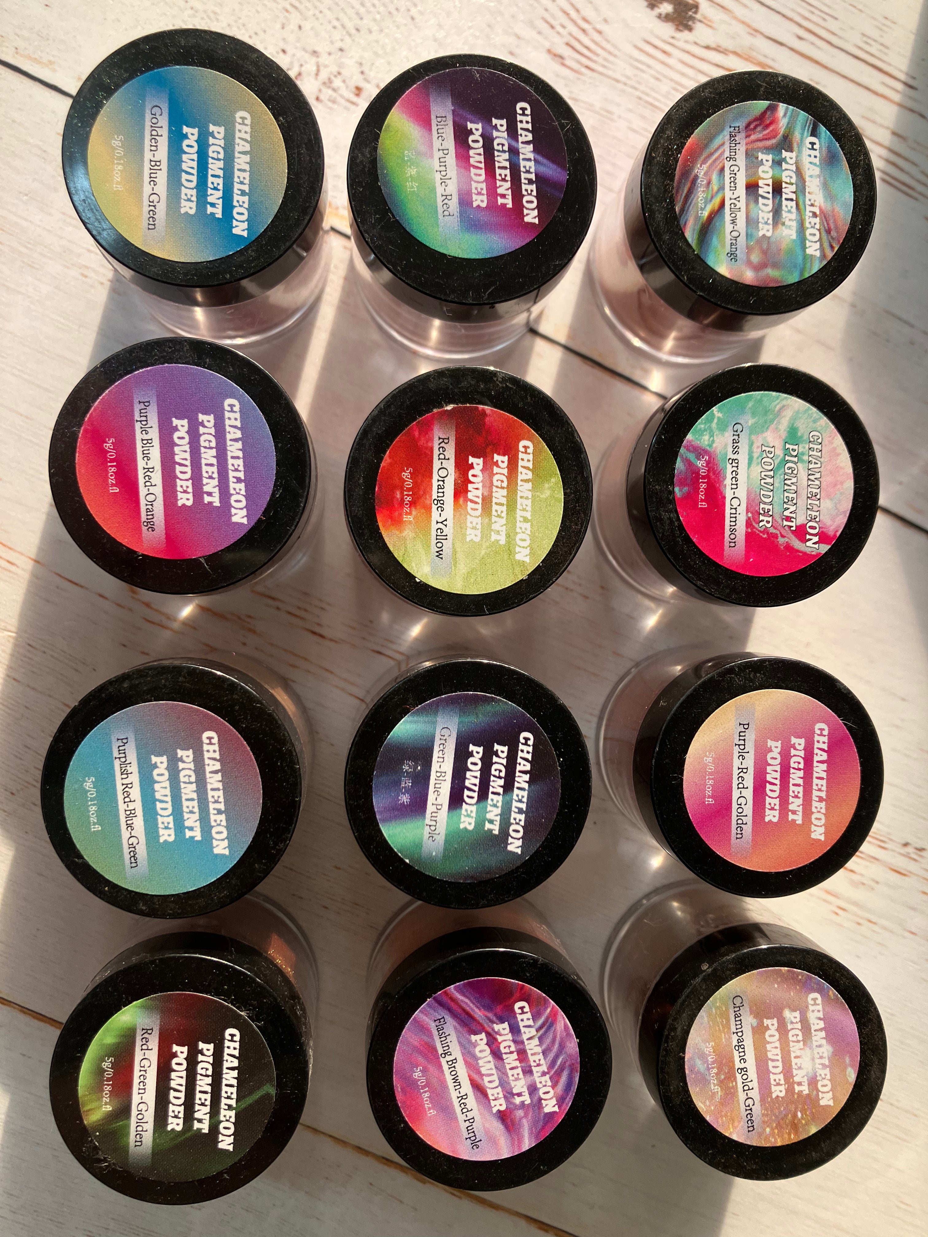 Chameleon Pigment Powders (12 in set) 5 Grams each
