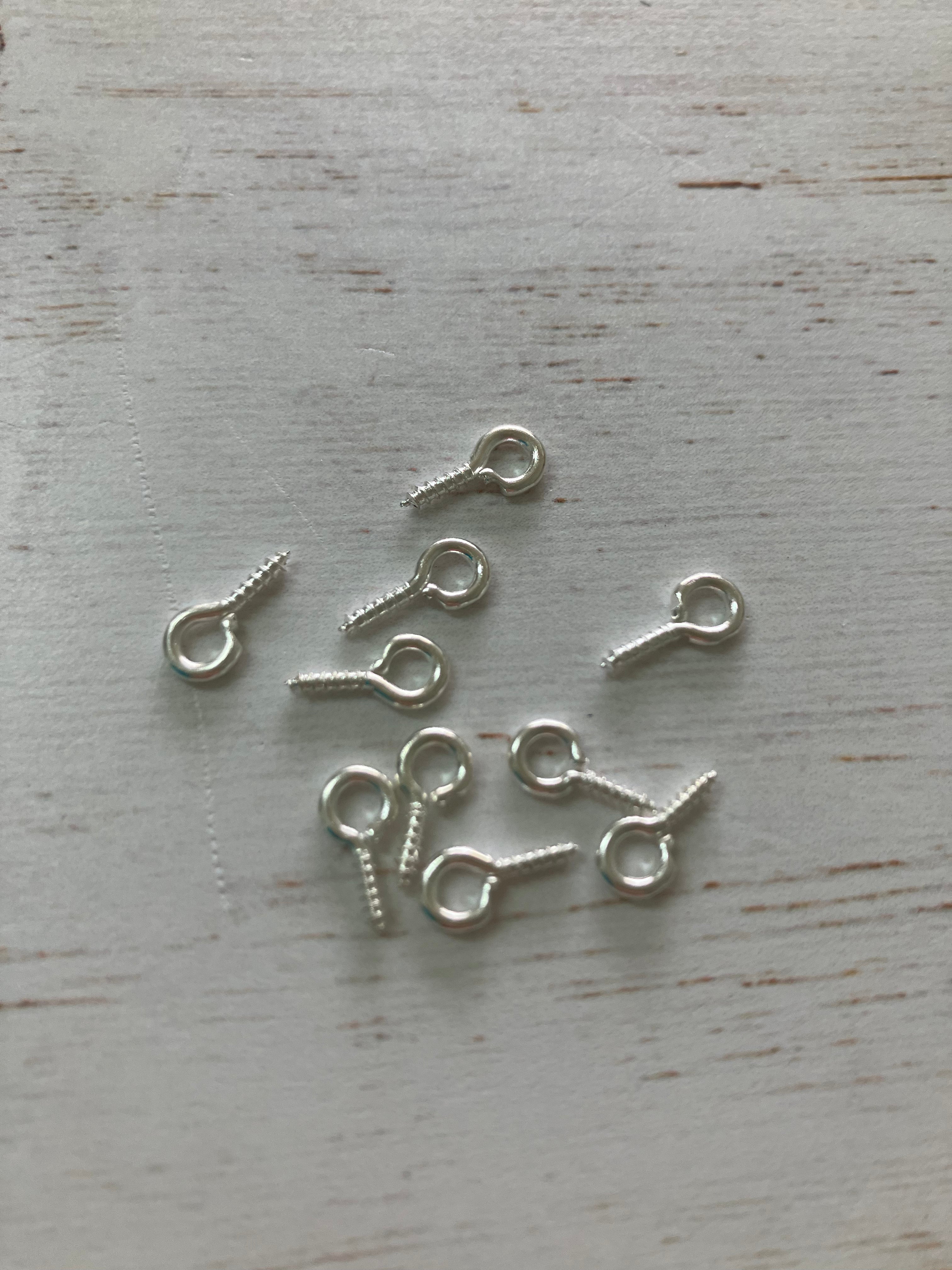 Iron Screw Eye Pin Silver (10 pins)