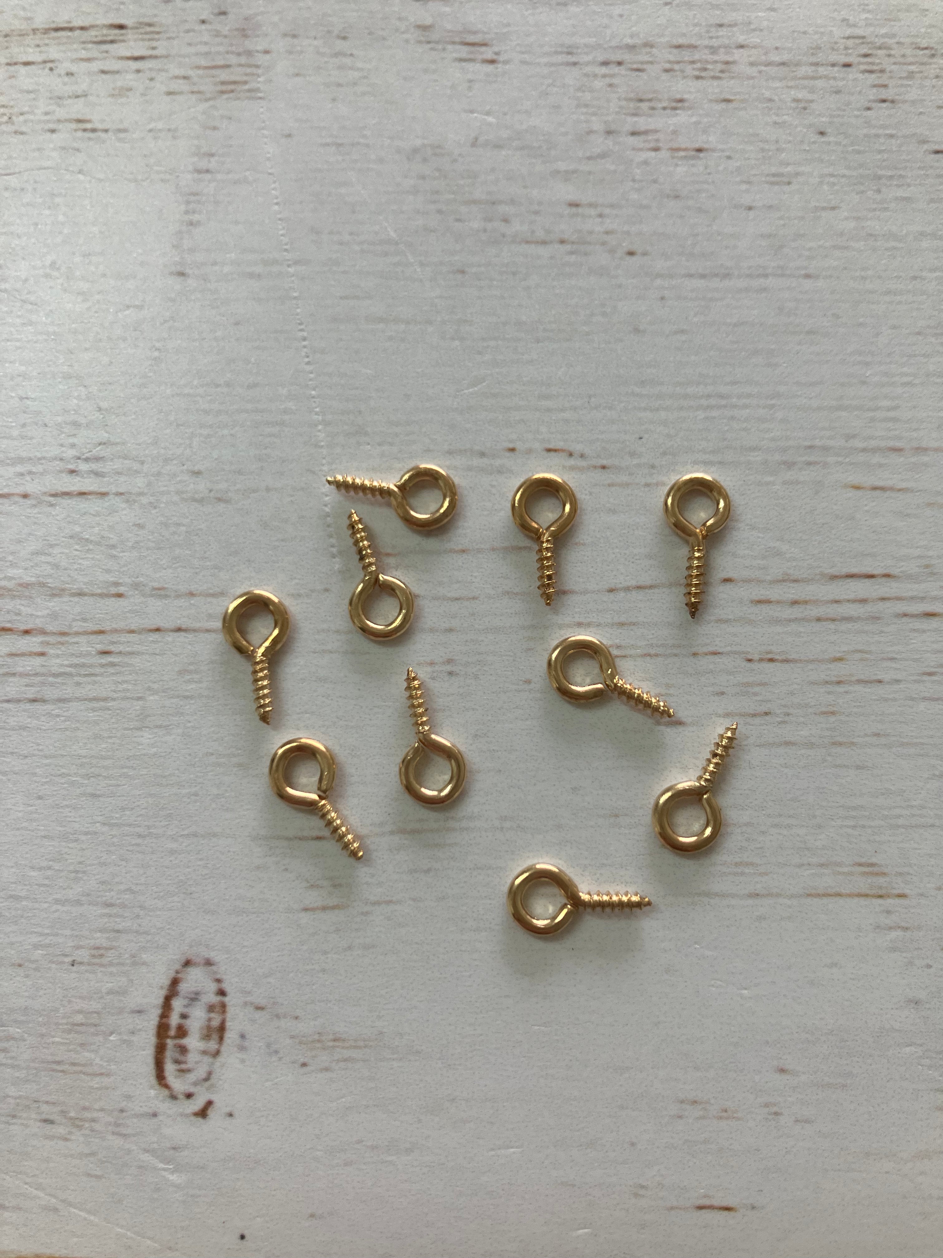 Iron Screw Eye Pin Gold (10 pins)
