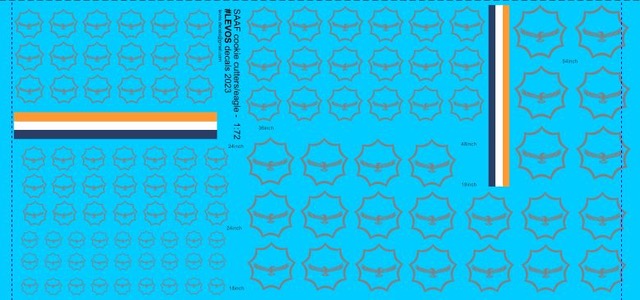 1/72 SAAF Cookie Cutter Eagle Black - Scale Decals
