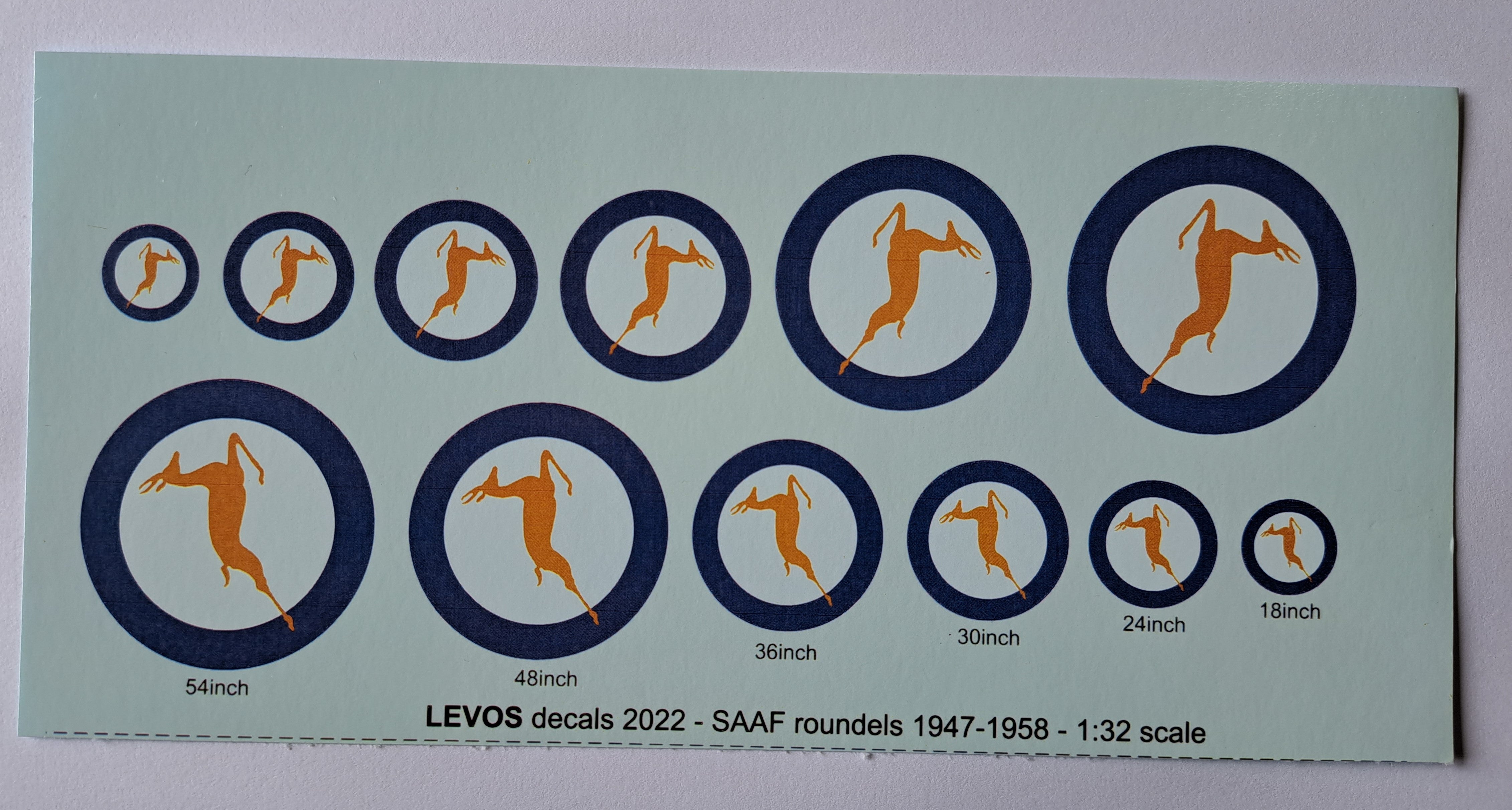 1/32 - SAAF Roundels 1947 - 1958 - Scale Decals