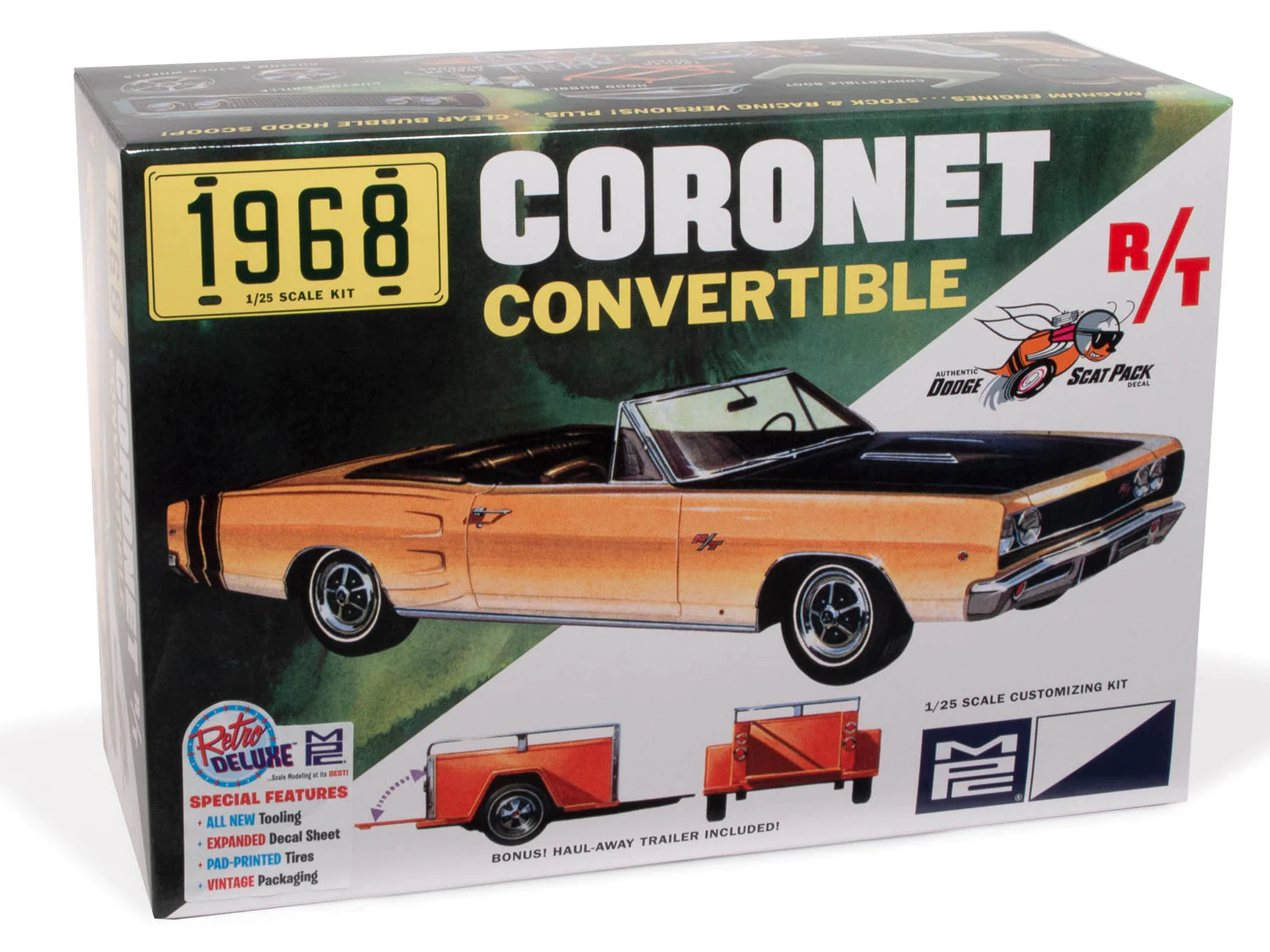 MPC978 - 1:25 1968 Dodge Coronet Convertible w/Trailer