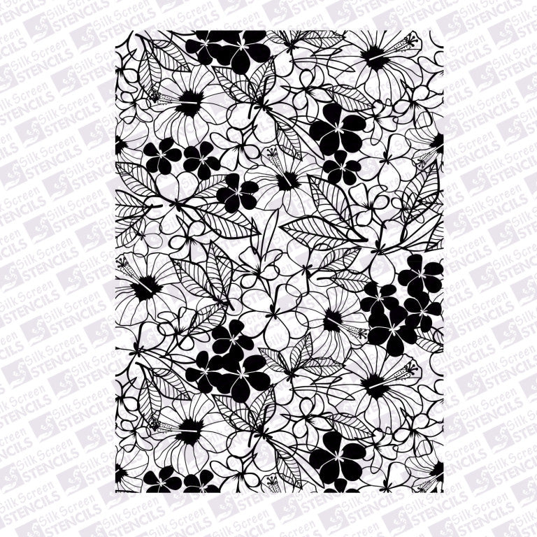 Mixed flower pattern - Silkscreen C (98mm x 139mm)