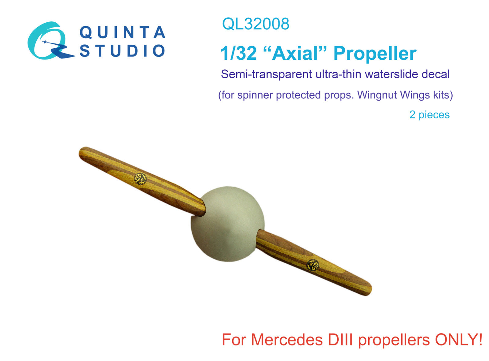 Quinta Studio - 1/32 Wooden Propellers Axial QL32008 for WNW Kit