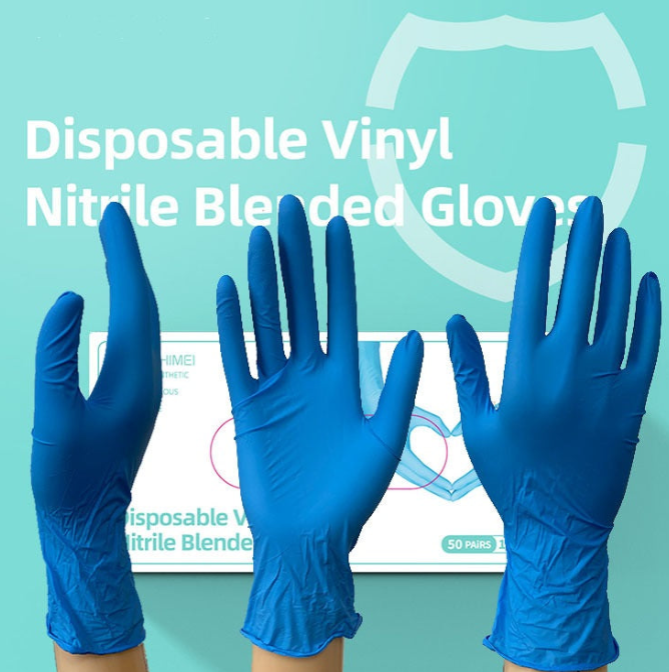 Powderless Vinyl Nitrile Gloves - size - LARGE