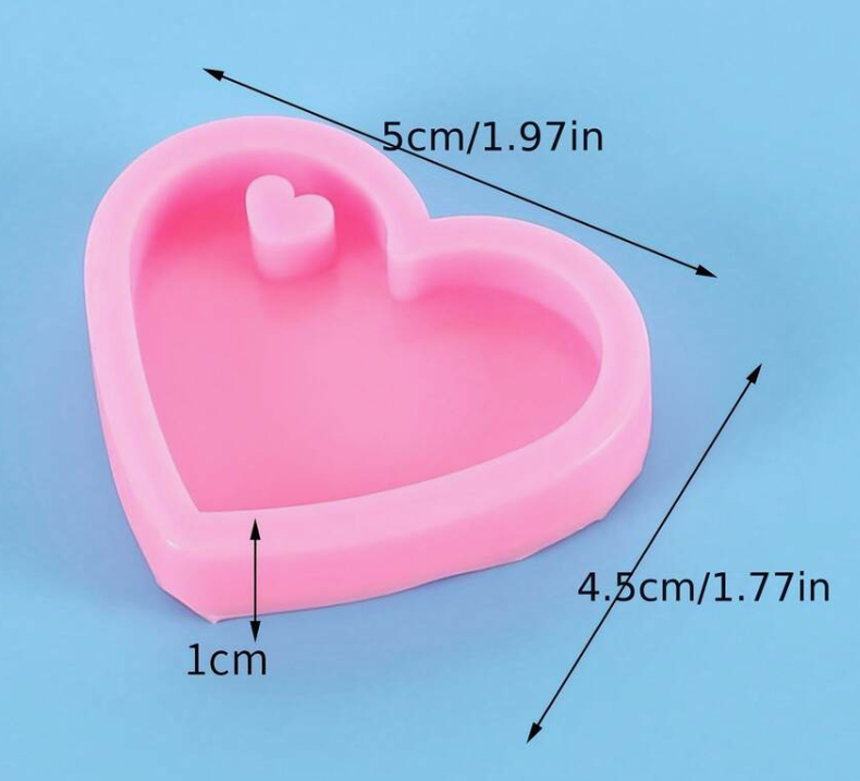 C084 - Heart Keyring Mould - 5cm x 4.5cm