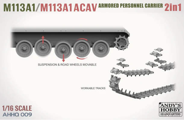 Andy's Hobby Headquarters AHHQ-009 - 1/16 M113 A1 /M113 A1 ACAV APC 2 in 1