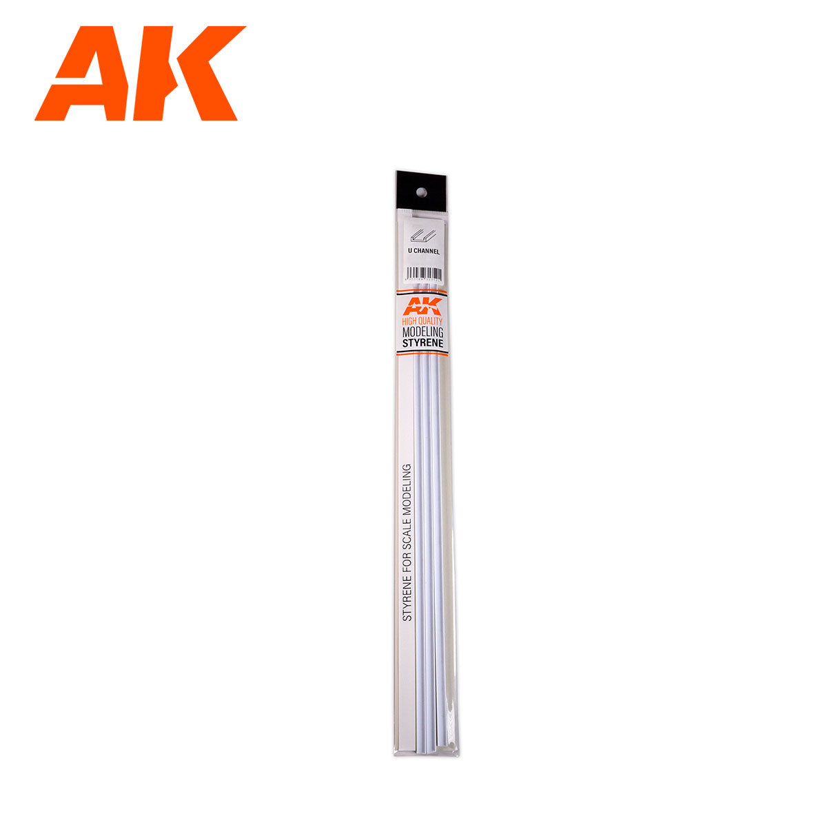 AK6556 - U Channel - Styrene Strip - 4.0 width x 350mm - (3 units)