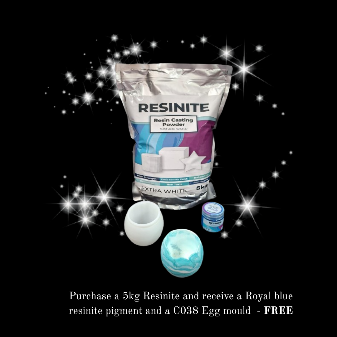 CRAZY SPECIAL!! 5KG Resinite and receive a FREE Royal blue Pigment and C038 - egg mould.