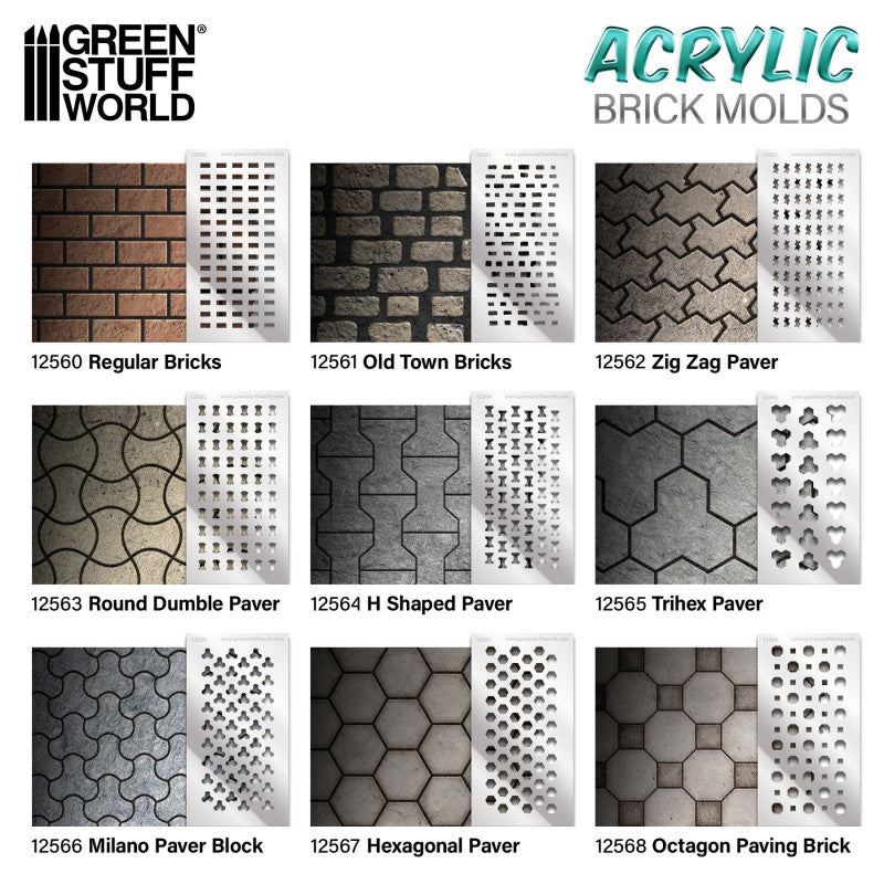 12566 - Acrylic Molds - Milano Paver Block (Pack of 2)