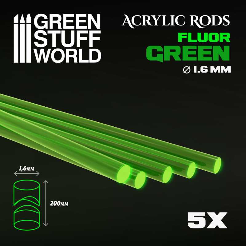 9248 - Fluor Green Acrylic Profile 1.6mm (pack x5)