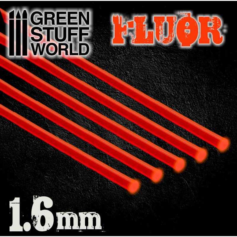 9250 - Fluor Red-Orange Acrylic Profile 1.6mm (Pack x5)